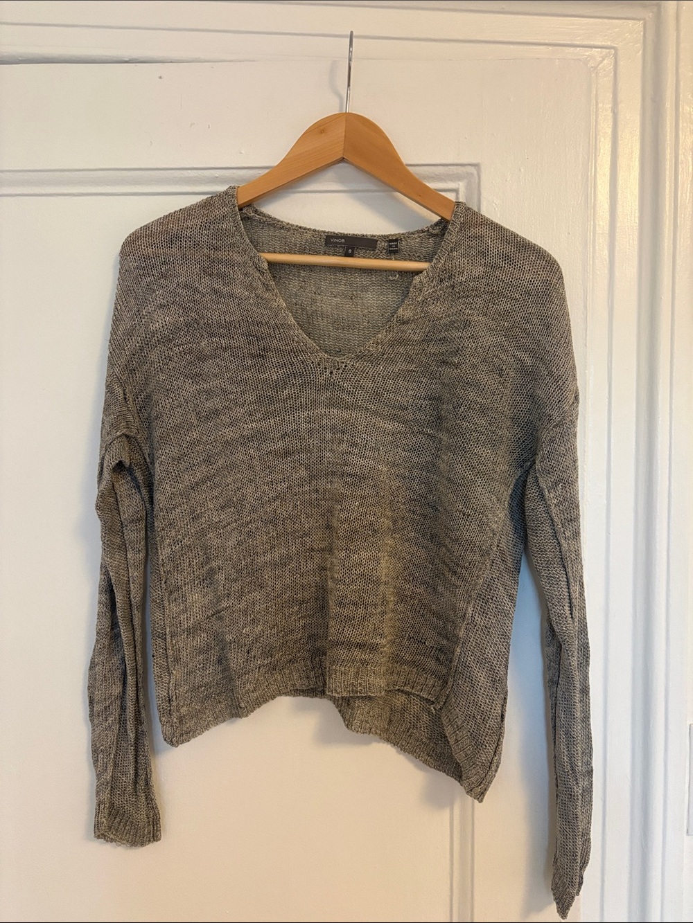 Vince - Neutral Heather V-Neck Sweater